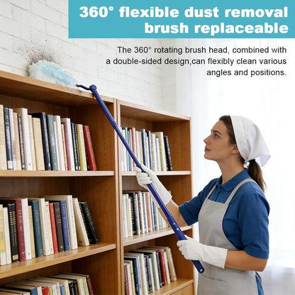 30 Count 360° Heavy Duty Duster Refills Compatible with Swiffers, Feather Duster Refill Disposable Dusters Kit with 2 Handles and 2 Crevice Brushes