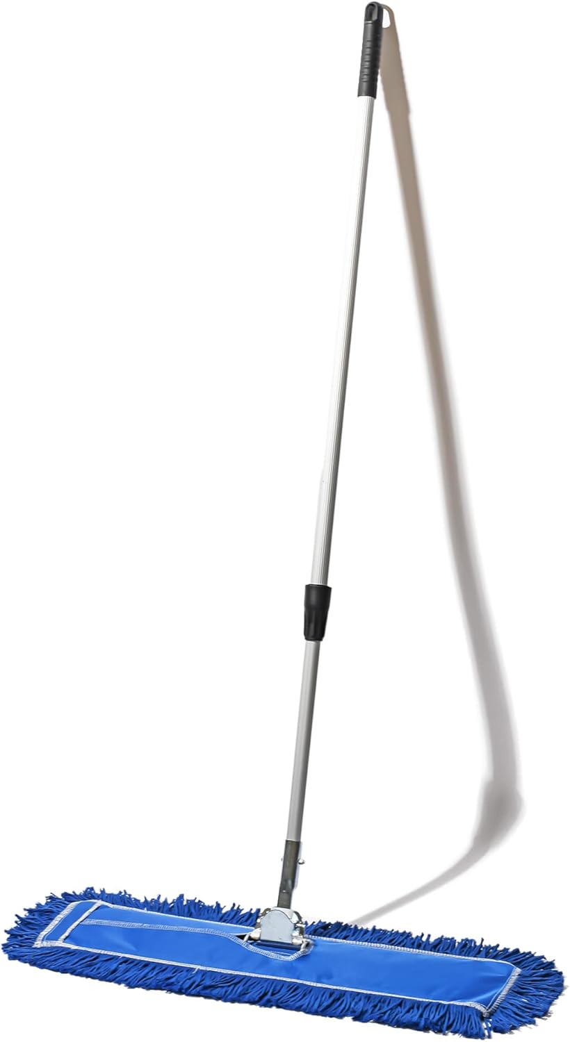48 Inch Blue Commercial Dust Mop & Floor Sweeper with Extendable Handle – Mop for Hardwood, Tile, and Concrete Floor Cleaning