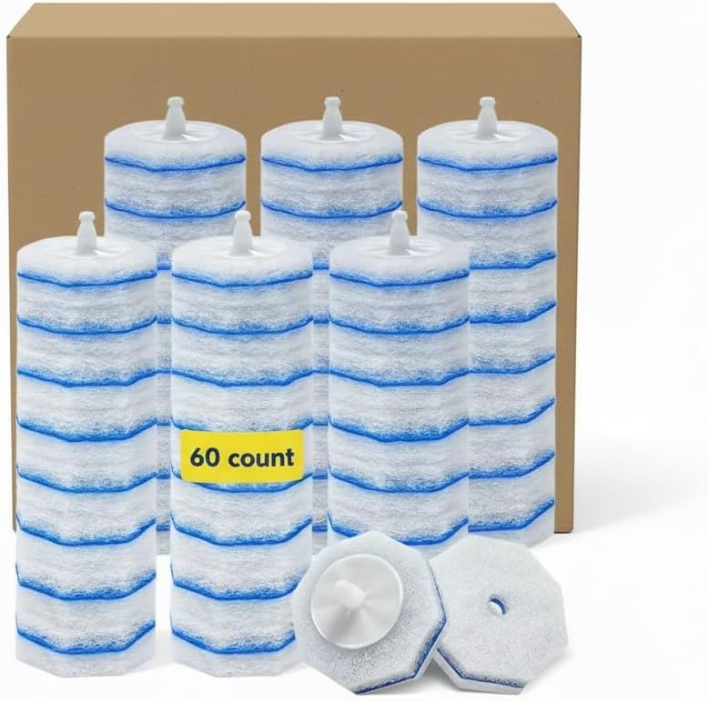 50 Count Toilet Wand Refills for Clorox ToiletWand,4X Cleaning Power Toilet Bowl Cleaner Refill Pads,Disposable Toilet Brush Scrubber Refills for Bathroom Cleaning,No Falling Apart