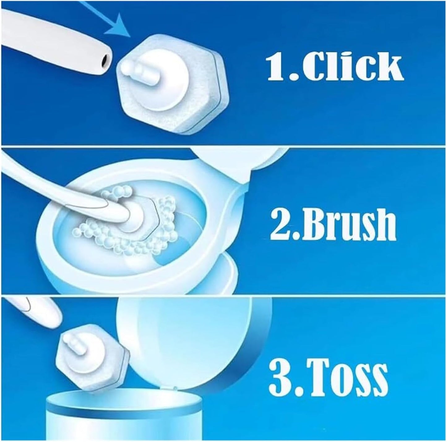 Disposable Toilet Brush Refills 40 Count, Toilet Wand Replacement Heads for Bowl Cleaning and Stain Removal