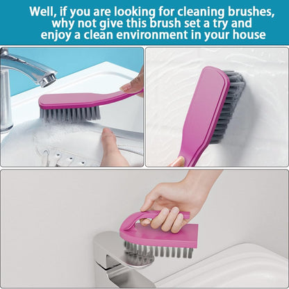 6 PCS Cleaning Brush, Scrub Brush Set for Kitchen and Bathroom Household Use with Various Brushes for Cleaning Dishes, Tiles, Corners and Floors