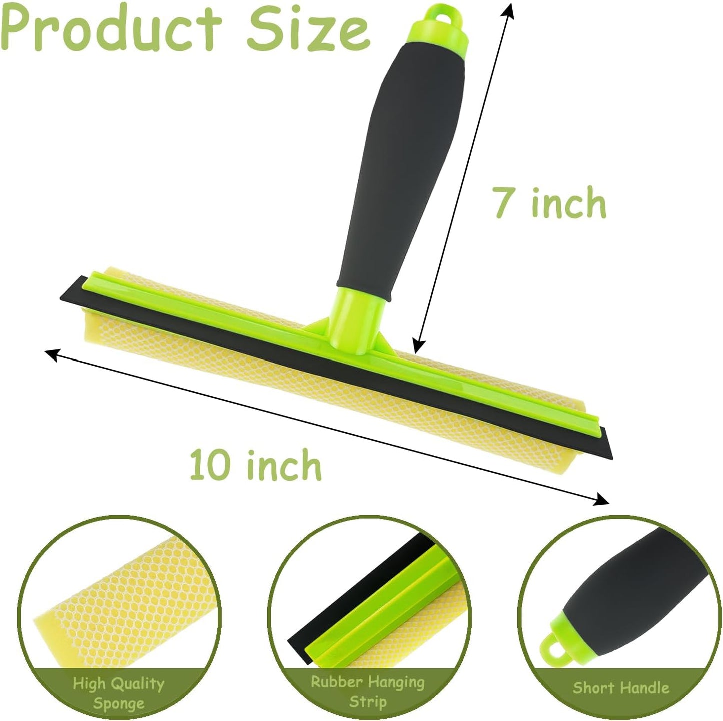 Window Squeegee for Window Cleaning, Squeegee Window Cleaner Tool 2 in 1 Car Window Cleaning Tool with Extension Pole 58‘’ Telescopic Window Washing Equipment, Shower Squeegee for Shower Glass Door