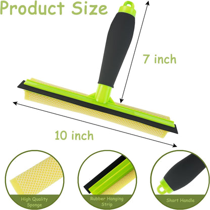 Window Squeegee for Window Cleaning, Squeegee Window Cleaner Tool 2 in 1 Car Window Cleaning Tool with Extension Pole 58‘’ Telescopic Window Washing Equipment, Shower Squeegee for Shower Glass Door