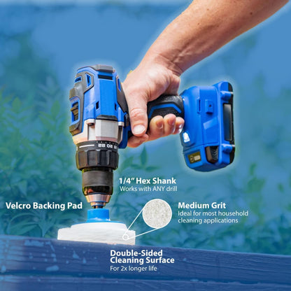 RotoScrub 7 Pack Drill Brush Set for Deep Cleaning, Scratch Resistant, Bathroom, Oven, Countertops, Sinks, Soap Scum, Tile, Boats, Patio Furniture & More