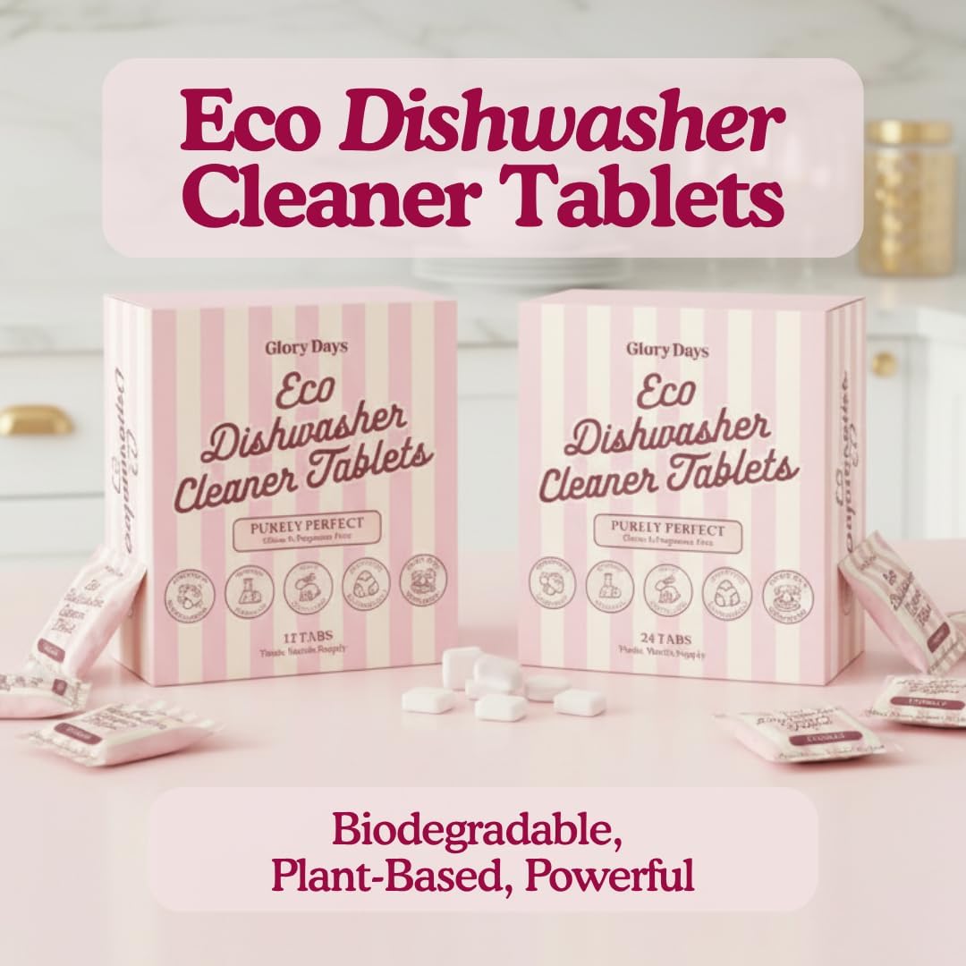 Dishwasher Cleaner And Deodorizer Tablets - 6 Months Supply Unscented Dishwasher Cleaning Tablets - Deep Cleaning Removes Limescale and Odors - Eco-friendly Dish Washer Machine Cleaner - Septic Safe