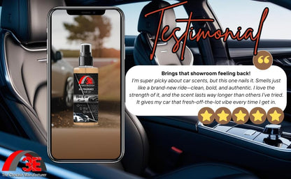 3E Car Air Freshener Premium Baby Powder Scent 16 fl oz – Professional Automotive Air Freshener & Odor Eliminator, Long-Lasting Interior Fragrance for Cars, Trucks, SUVs, RV, Home & Office