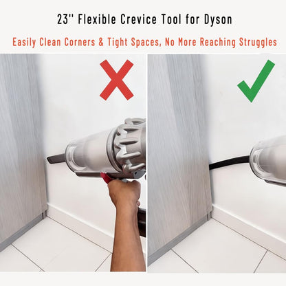 Scratch-free Dusting Brush & 63”Flexible Extension Hose Attachments for Dyson GEN5 V15 V12 V11 V10 V8 V7 Cordless Vacuum Cleaner, Ideal for Car Detailing, Keyboard/Blinds Cleaning,Delicate Surfaces