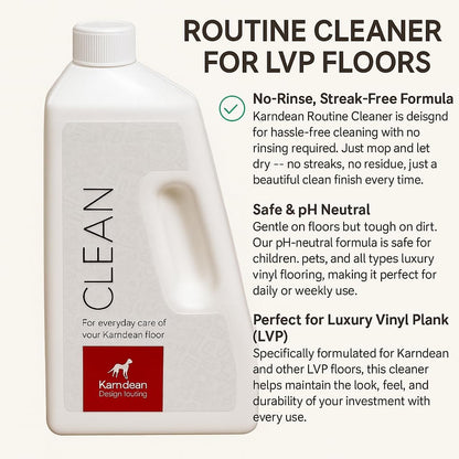 LVP Floor Cleaner No-Rinse Formula for Luxury Vinyl Plank Floors – pH Neutral, Streak-Free, Safe & Easy Use – Professional Grade Routine Cleaner (1L Bottle)