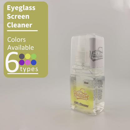 2-Pack Eye Glasses Cleaner Spray, Travel-Sized Screen Cleaning Kit with Touchscreen Mist for iPhone, Sunglasses, Computer, Laptop Screens, Phone Electronics with Eyeglass Cloth and Case Lid - Hatstart