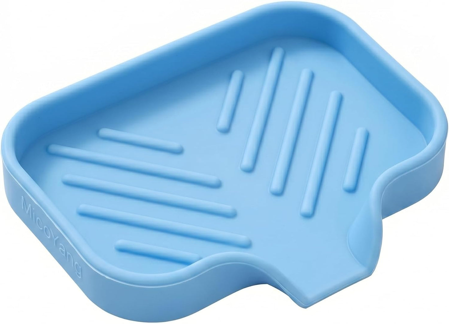 MicoYang Silicone Bathroom Soap Dishes with Drain Spout-Bathroom and Kitchen Sink Organizer,Sponge Holder,Dish Soap Tray,Perfect for Dispenser,Scrubber,Bottle,Cup on Sink or Counter-Black 4.9"×3.2"