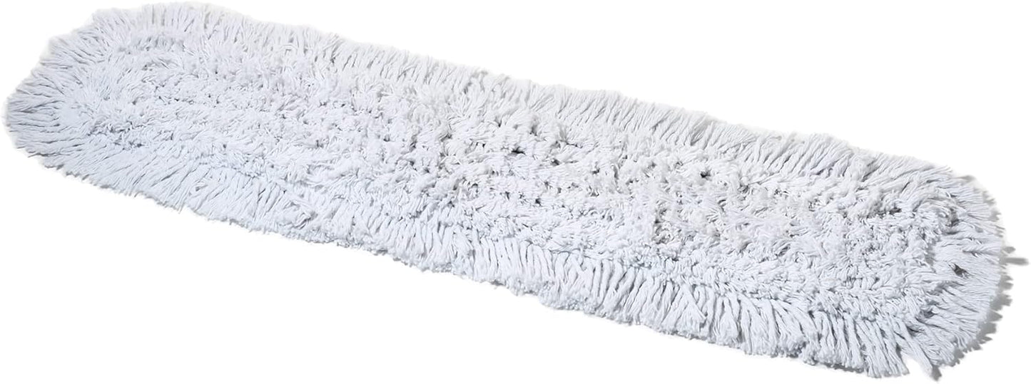 24 Inch Commercial Dust Mop Replacement Head – Reusable Cotton Dust Mop Refill for Floor Cleaning and Janitorial Use