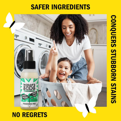 Molly's Suds Stain Remover Spray | Gentle Yet Powerful, Great for Baby & Pet Stains | Clean, Simple Ingredients (Fragrance Free) (16 Fl Oz (Pack of 2))