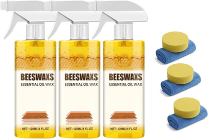 Natural Beeswax Repairing and Care Spray, 120ml Beeswax Wood Polish Spray, Restores Shine & Removes Scratches, For Wood Floors, Furniture and Wooden Cabinet (1 Set)
