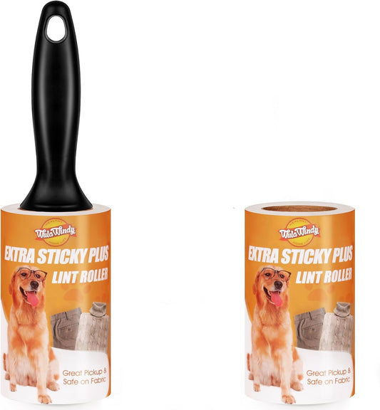 WulaWindy Lint Roller for Pet Hair, Extra Sticky Lint Rollers Pet Hair Remover for Clothes, Work Great on Pet Hair Value Pack (4 Pack)