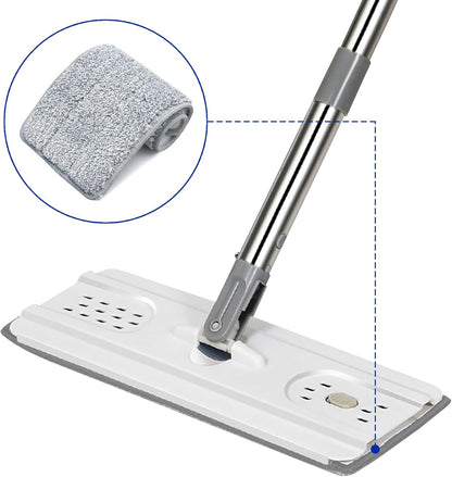 Microfiber Cleaning Pads: 10 Pack 13" X 4.9" Washable for Floor Cleaning Compatible with Tethys & Most 13 Inch Flat Mops - Replacement for Mop Bucket Set