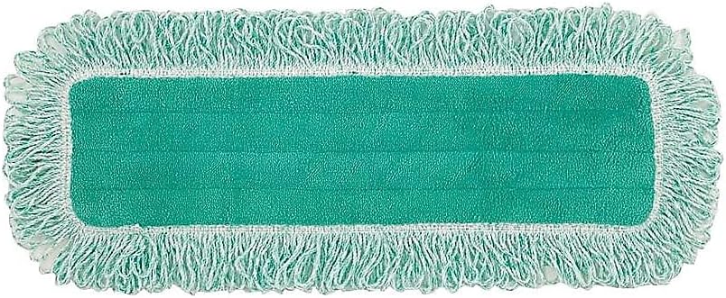Rubbermaid Commercial Products HYGEN 24" Microfiber Dust Pad with Fringe Green for Janitorial/Professional Cleaners and Heavy-Duty Industrial Cleaning/Dusting/Sweeping
