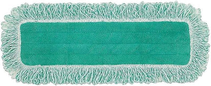 Rubbermaid Commercial Products HYGEN 24" Microfiber Dust Pad with Fringe Green for Janitorial/Professional Cleaners and Heavy-Duty Industrial Cleaning/Dusting/Sweeping