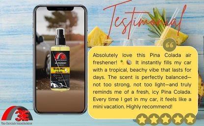 3E Car Air Freshener Premium Baby Powder Scent 16 fl oz – Professional Automotive Air Freshener & Odor Eliminator, Long-Lasting Interior Fragrance for Cars, Trucks, SUVs, RV, Home & Office