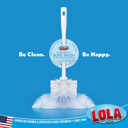 Toilet Brush and Holder Set, By LOLA, 2 Pack, Classic Version, Durable Bristles for Deep Cleaning, w/Compact Space Saving Storage Holder