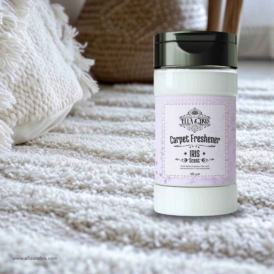 Ella & Iris Home Jamaican Hibiscus Carpet Freshener – Tropical Scent Natural Odor Eliminator & Deodorizer | Safe for Carpets, Rugs, Upholstery & Car Interiors | Made with Baking Soda