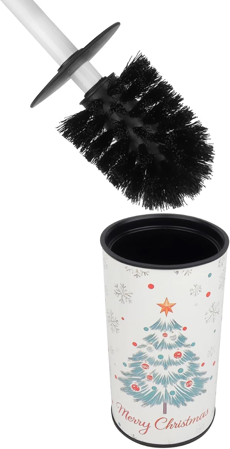 Toilet Brush and Holder Set - Toilet Bowl Brush and Holder with Sturdy Bristles Bathroom Accessories Toilet Cleaner Brush for Bathroom (White)