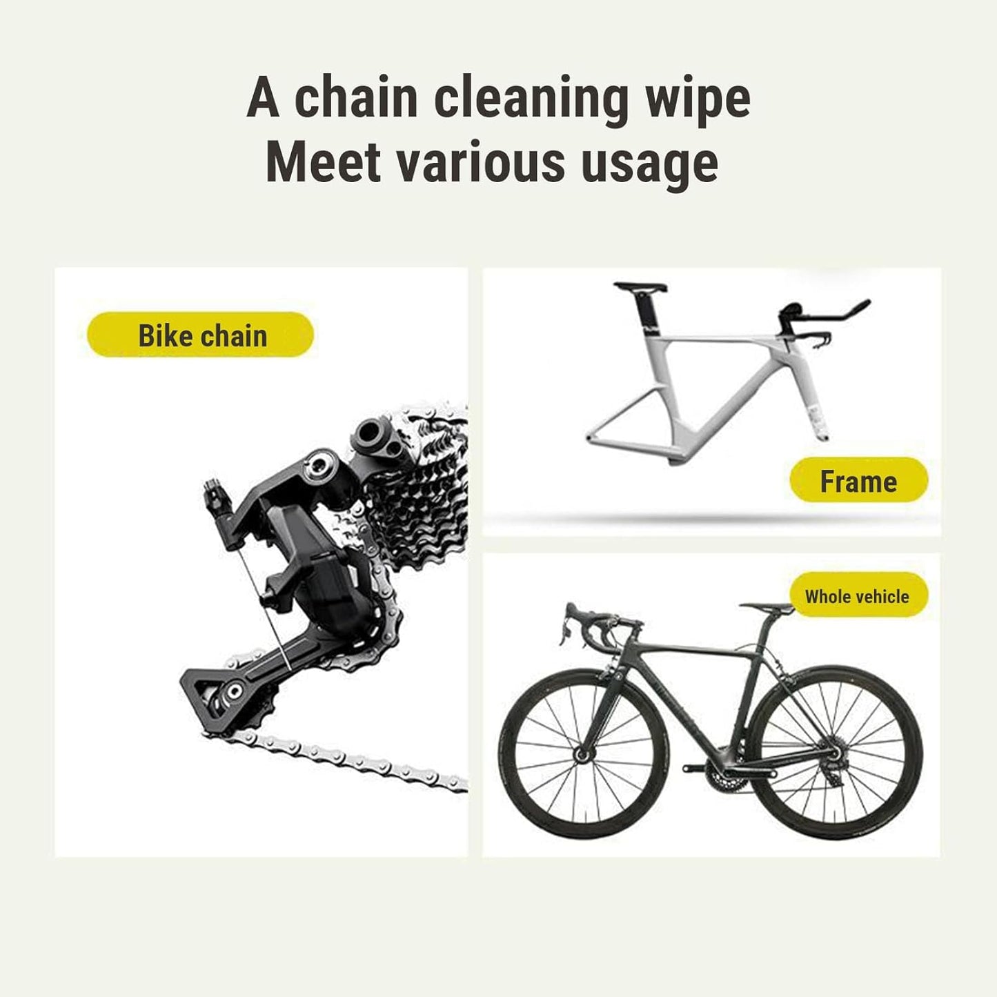 SUNGOOYUE 12pcs Chain Cleaning Wipes, Bike Motorcycle Wipes Individually Packaged Quick Effective Cleaning for Bike Chains Frames Engines Wheels