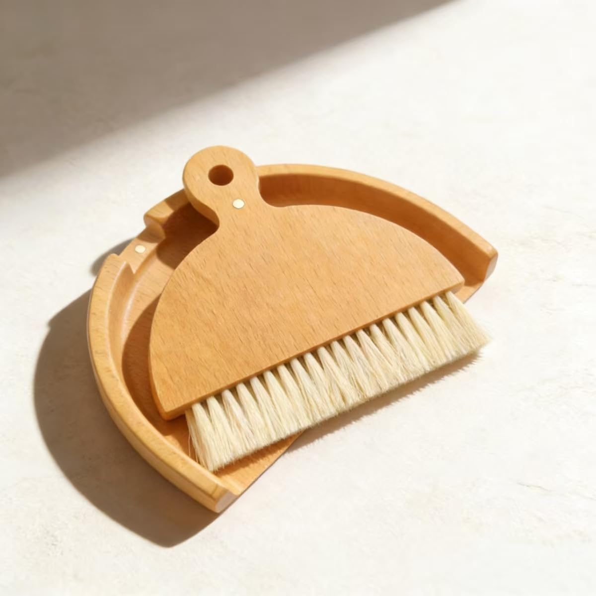 Dustpan and Brush Set Small Broom and Dustpan Set Dust Pan and Brush, Wooden Handheld for Tabletop Crumb Cleaning, Portable Mini