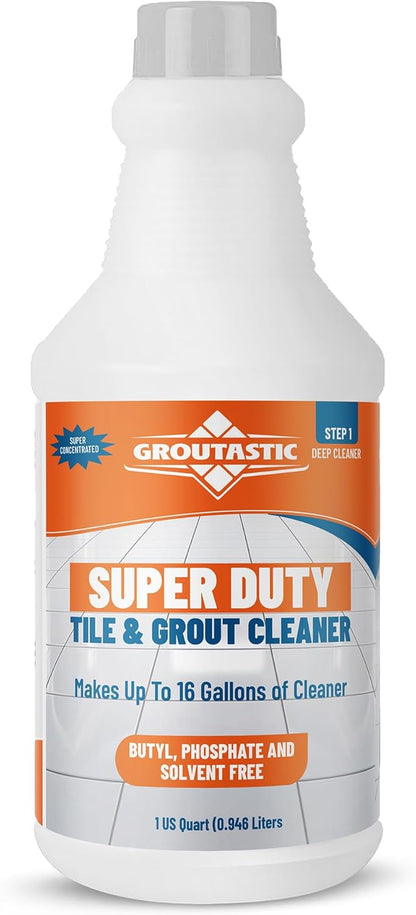 Super Duty Cleaner & Degreaser – Professional Tile & Grout Cleaner Concentrate – No Bleach, No Harsh Fumes, Non-Corrosive, Safe for Floors, Kitchen & Bathroom (32 oz)