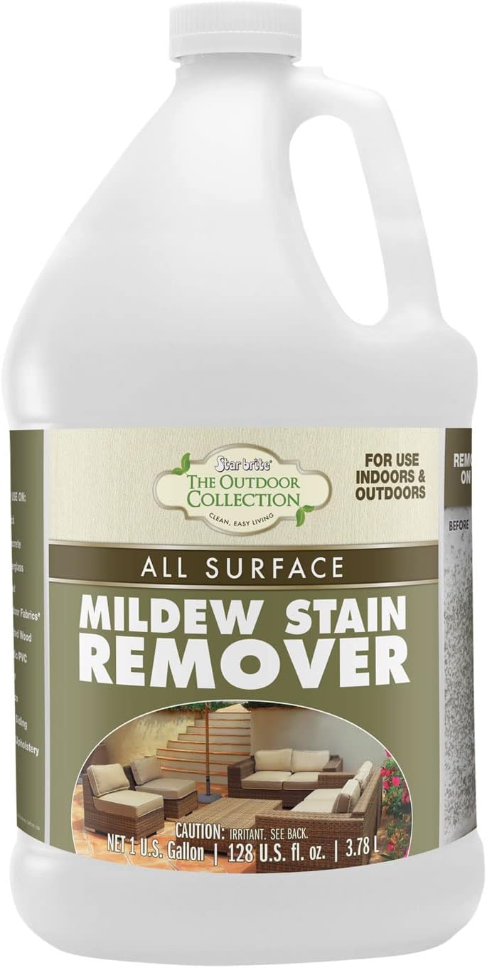STAR BRITE Outdoor Collection All Surface Mold Stain & Mildew Stain Remover Spray - Cleans & Removes Stains on Contact - 32 OZ Spray (054432)