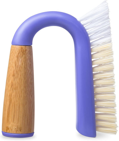 Full Circle Grunge Buster, Grout & Tile Scrub Brush, Recycled Materials, Tough & Durable, Grey