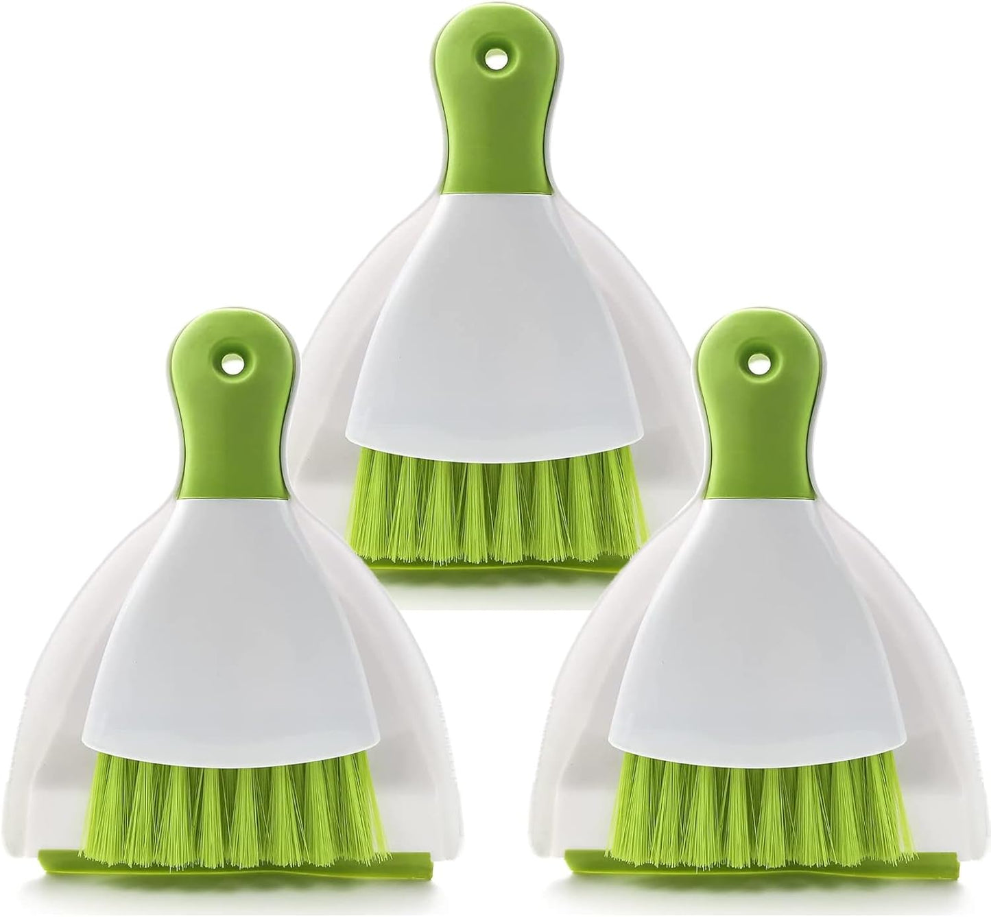 Small Hand Dust Pan and Brush - Small Broom and Dustpan Set, Mini Broom and Dustpan, Compact Dustpans and Brush for Home Cleaning, Sofa, Desk, Guinea Pig Cage, Cat Litter, etc. (Light Green)