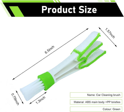 3 PCS Mini Duster for Car Air Vent, 3 Arms Small Duster Vent Cleaner, Blinds Cleaner Dusting Tool, Universal Cleaning Tools for Blinds, Keyboards, Fans (Green)