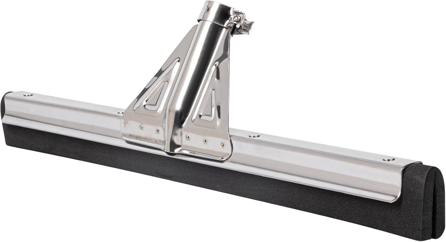 Restaurantware RW Clean 54.3 Inch Non-Slip Handle For Floor Squeegee - Hanging Loop Durable Yellow Iron Handle