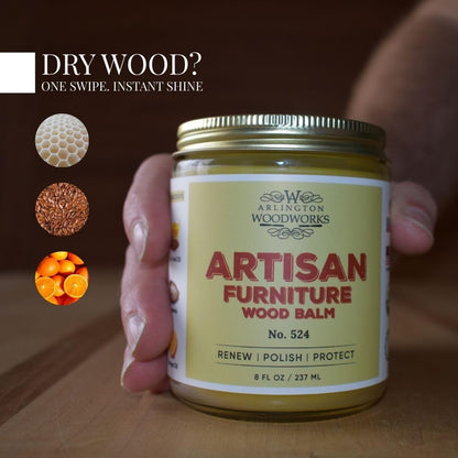 Artisan Furniture Wood Balm No. 524 – Natural Wood Care Restore, Polish & Protect – Food-Safe & No Sanding Needed