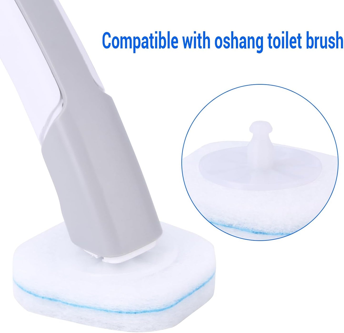 30 Count Disposable Toilet Brush Refills, Toilet Refill Pads Compatible with Clorox and Oshang Toilet Brush, Bathroom Cleaning Heads