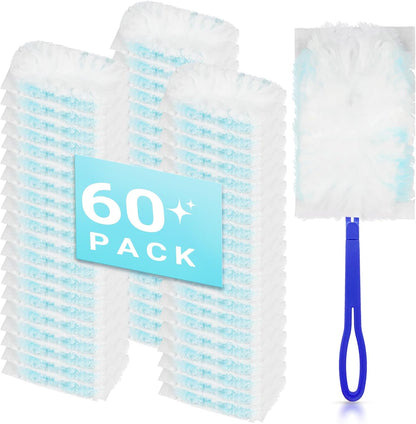 20 Count Feather Dusters Refill for Cleaning, 180 Degree Heavy Duty Duster Replacement Head for Swiffer Duster,Dusting Furniture, Blinds, Ceiling Fans, Helps Remove Allergens