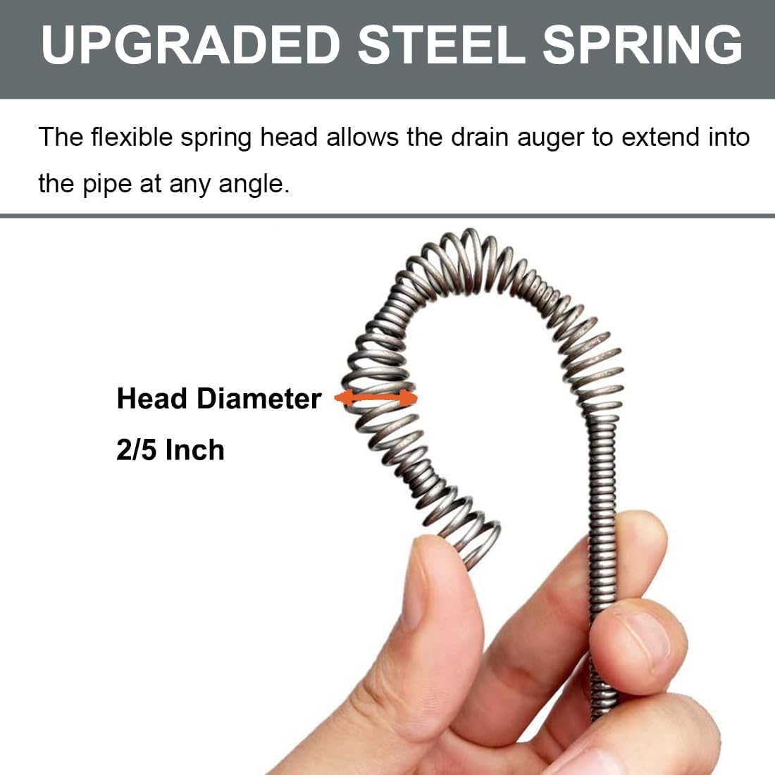 Drain Auger, Clog Remover with Drill Adapter, 25 Feet Flexible Plumbing Snake Use Manually or Powered for Kitchen, Bathroom and Shower Sink, Comes with Gloves (orange)