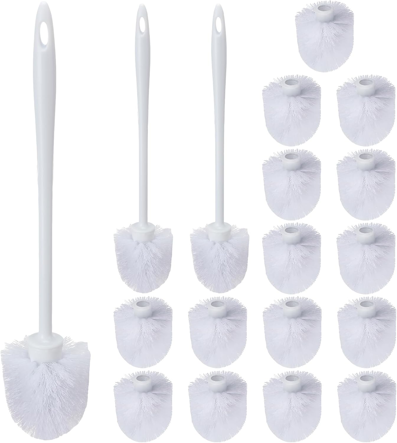 Tioncy 15 Pcs 14.2 Inch Toilet Brush Commercial Heavy Duty Toilet Bowl Cleaning Scrub Long Scrubber for Bathroom Cleaning Supplies