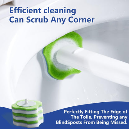 Disposable Toilet Brush,Toilet Bowl Brush and Holder Set with 30 Magic Sponge Eraser Wand Refills, Wall Mounted Cleaning Brush for Bathroom Toilet (Toilet Brush,1 Set)