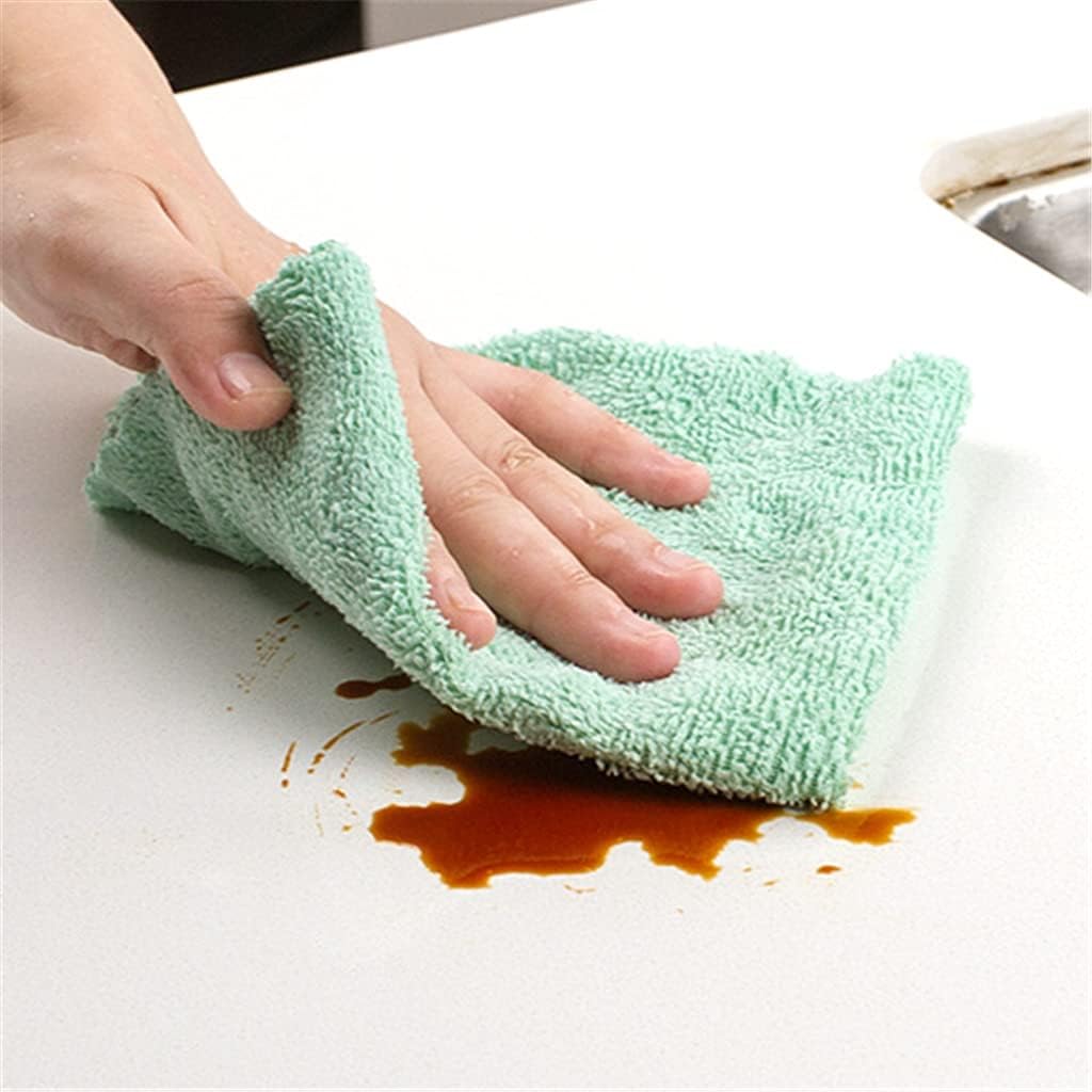 Thickened Dish Towel 5 Pieces of Wood Fiber Cloth Kitchen Cleaning Degreasing Dish Cloth Wipe Water Absorbent 32 * 32cm