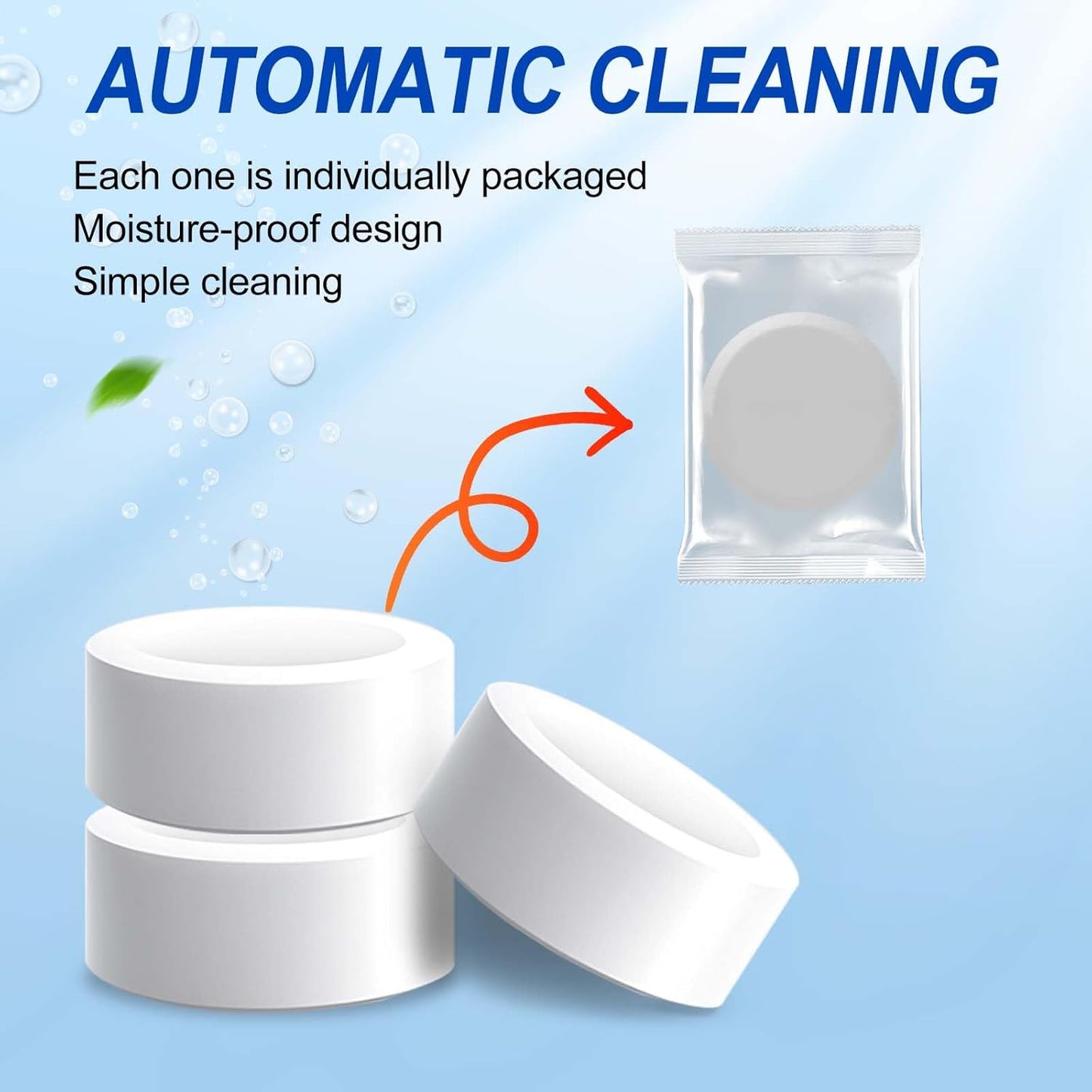 Automatic Toilet Bowl Cleaner Tablets, 50 Pack - Bleach, Descale & Deodorize, Septic-Safe, Continuous Cleaning, Fresh Scent, Drop-In Tank Cleaner effective to use Works with Toilets -white+best-AAA