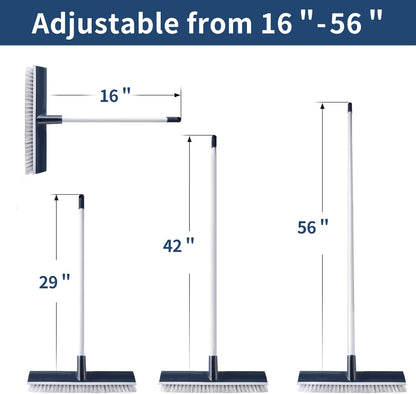 BOOMJOY Grout Brush with Long Handle, 57" Grout Cleaner for Tile Floors, Double-Sided with V-Shape Stiff Bristles for Bathroom, Patio, Kitchen, Wall, Corners and Deck