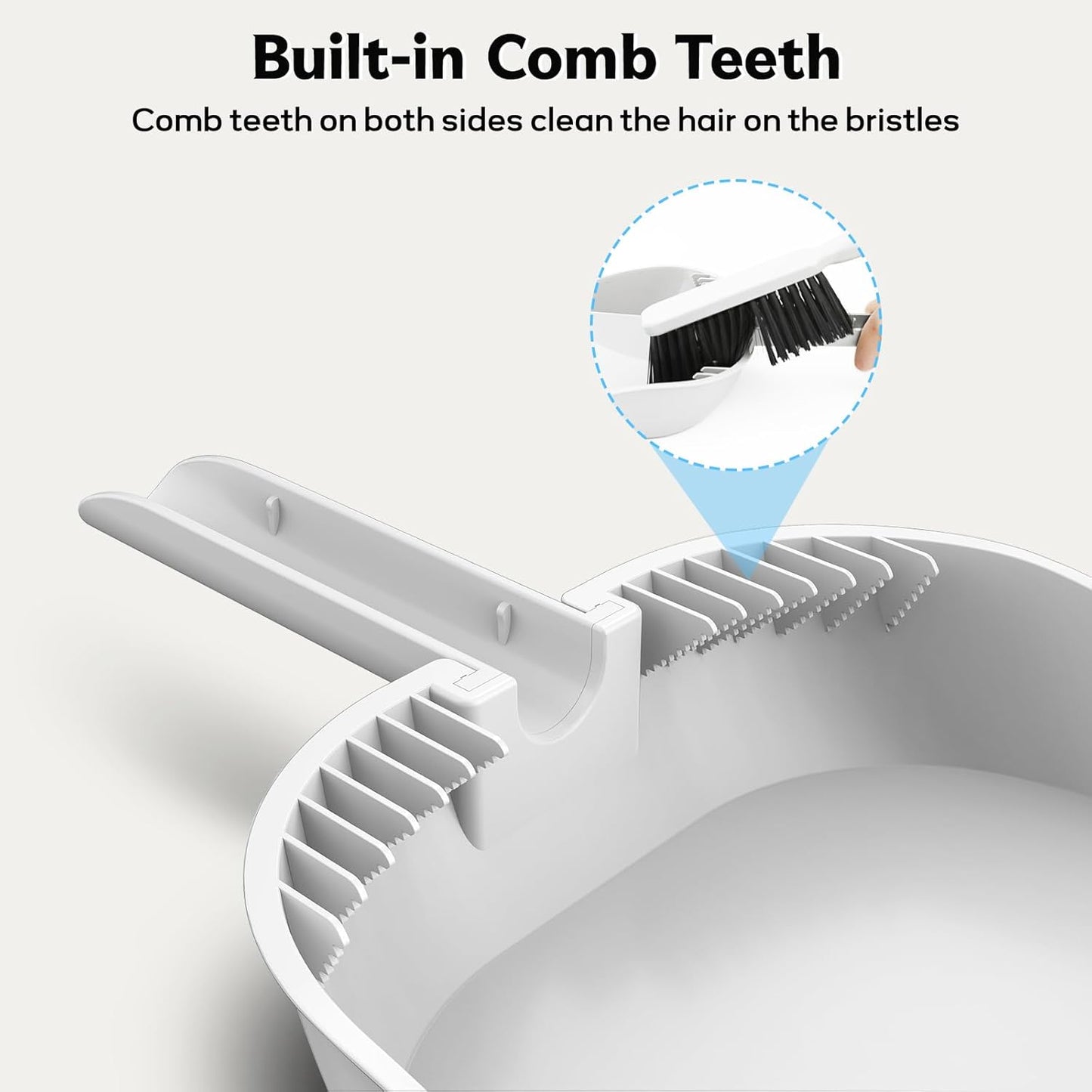 SetSail Small Dustpan and Brush Set, Nesting Snap-On Handheld Broom and Dust Pan with Teeth Portable Broom and Dustpan Set Suitable for Desktop, Pets Care, Sofa, Camping, Grey