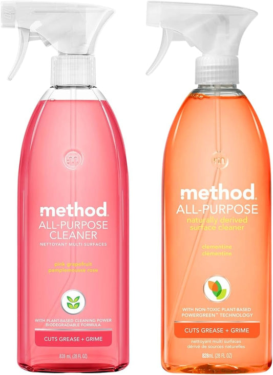 Method All-Purpose Cleaner Variety Pack, Pink Grapefruit, French Lavender, Lime + Sea Salt, 28 Fl Oz each, 3 CT
