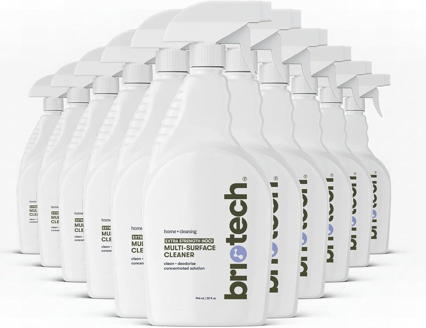 BRIOTECH Extra Strength HOCl Cleaner, 500 PPM Hypochlorous Acid Concentrate, ULV Foggers & Humidifiers, Professional Deodorizer for Dental, Offices, Schools, Homes, Peroxide Free, 32 fl oz