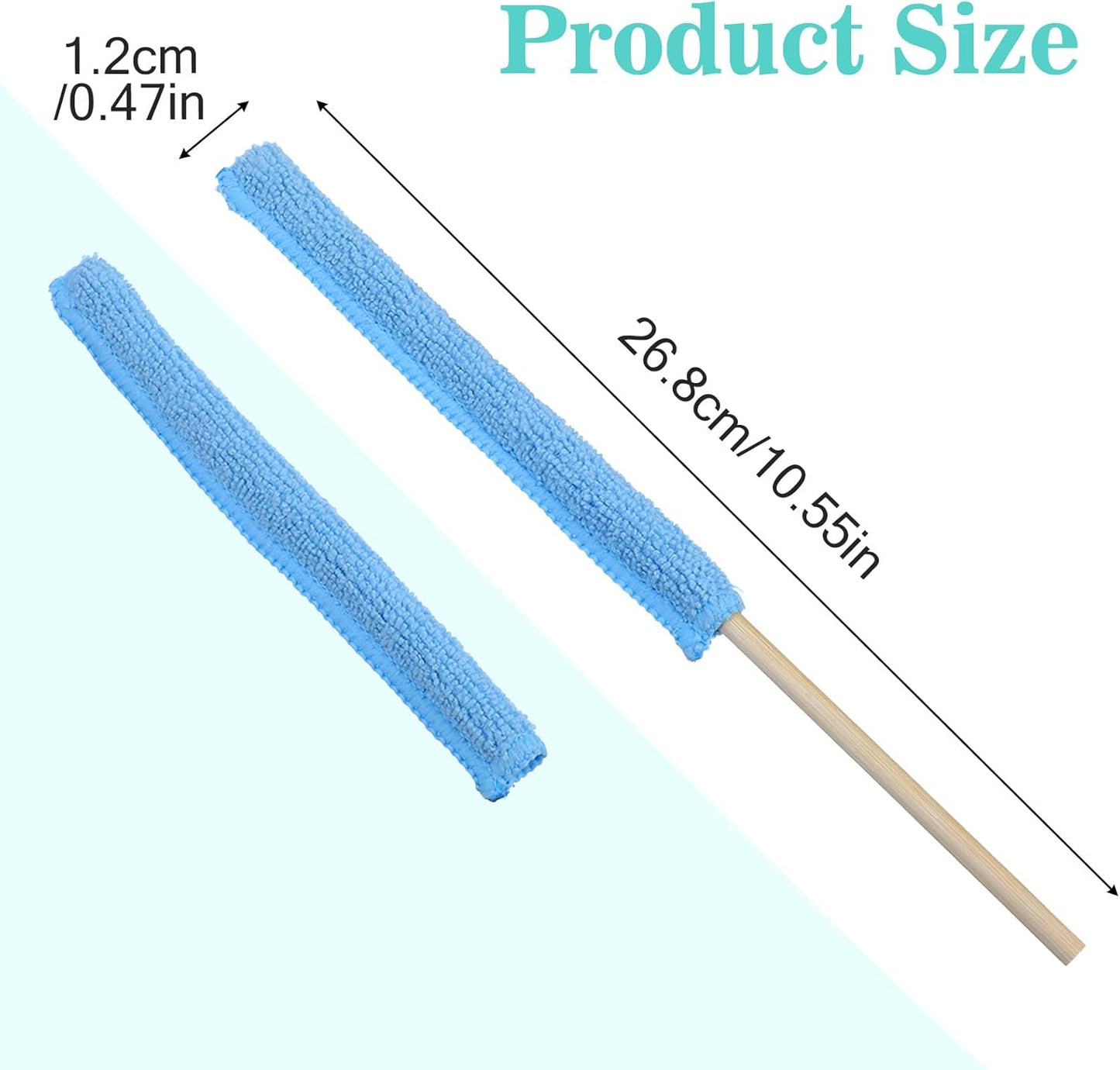 14 Pcs Small Duster for Tight Spaces,Microfiber Detail Duster Sticks,Disposable Crevice Cleaning Tool,Microfiber Mini Fan Dust Cleaner for Vent,Window,Car,Home & Office