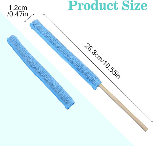 14 Pcs Small Duster for Tight Spaces,Microfiber Detail Duster Sticks,Disposable Crevice Cleaning Tool,Microfiber Mini Fan Dust Cleaner for Vent,Window,Car,Home & Office