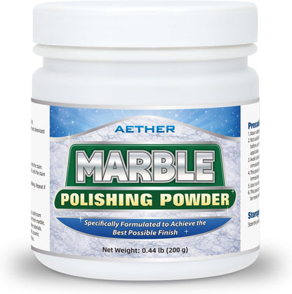 AETHER Marble Polishing Powder, Restore Shine Remove Water Stains Scratches Rings Etches, Professional Stone Polishing & Cleaning Powder for Marble Stone Granite Quartz Tile Floor Countertop Surfaces