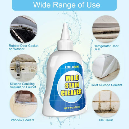FOLLOWIN Mold and Mildew Remover Gel, Household Stain Cleaner for Washing Machine Seal, Bathroom Grout, Shower Tile, Kitchen Sink, Silicone Caulk - Non-Drip, Deep-Penetrating Formula, 16 oz