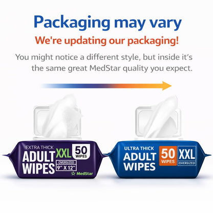 Adult Wipes for Elderly 4 Pack - Extra Large Extra Thick No-Rinse Bathing Wet Wipes for Adults - Incontinence Shower Alternative Disposable Washcloths - Fragrance-Free XXL